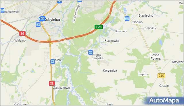 mapa Krępa Słupska, Krępa Słupska na mapie Targeo