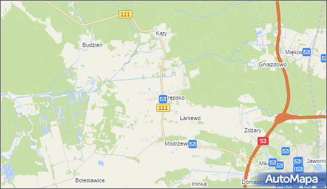 mapa Krępsko gmina Goleniów, Krępsko gmina Goleniów na mapie Targeo