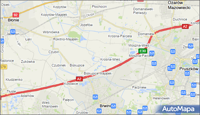 mapa Krosna-Wieś, Krosna-Wieś na mapie Targeo