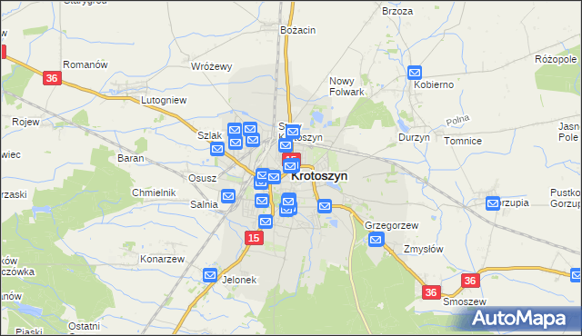 mapa Krotoszyna, Krotoszyn na mapie Targeo