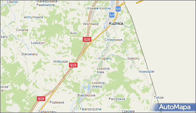 mapa Kruglany, Kruglany na mapie Targeo