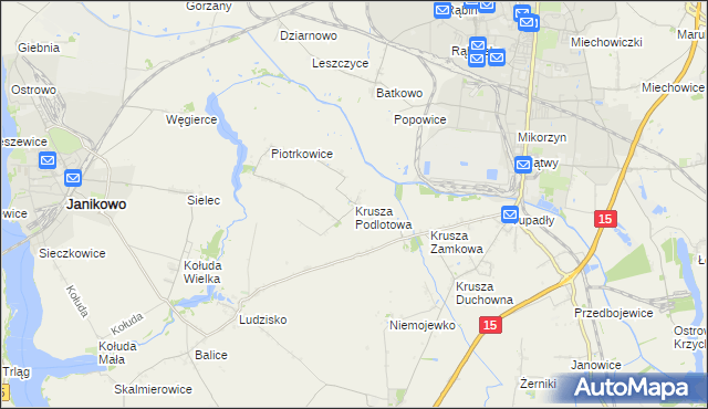 mapa Krusza Podlotowa, Krusza Podlotowa na mapie Targeo