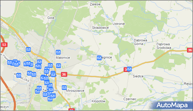 mapa Księginice gmina Lubin, Księginice gmina Lubin na mapie Targeo