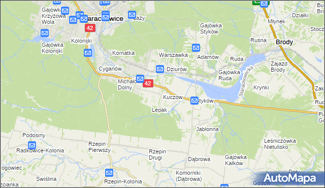 mapa Kuczów, Kuczów na mapie Targeo