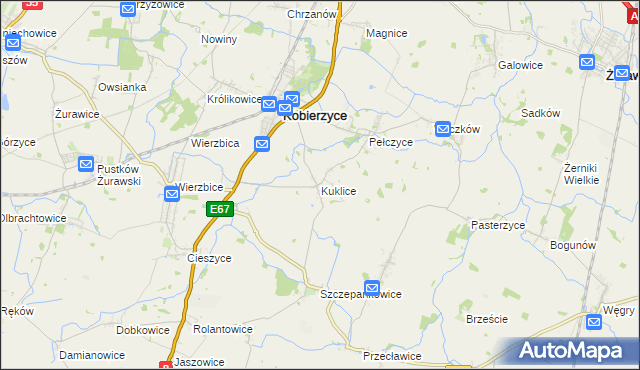 mapa Kuklice, Kuklice na mapie Targeo