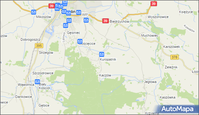 mapa Kuropatnik, Kuropatnik na mapie Targeo