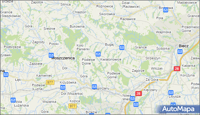 mapa Kwiatonowice, Kwiatonowice na mapie Targeo