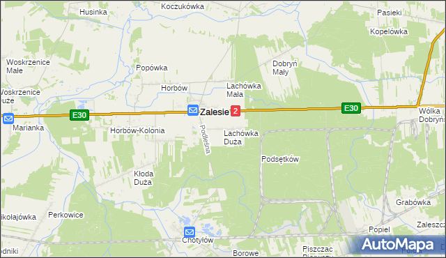 mapa Lachówka Duża, Lachówka Duża na mapie Targeo