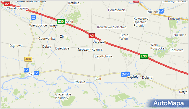 mapa Ląd-Kolonia, Ląd-Kolonia na mapie Targeo