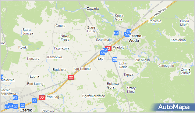 mapa Łąg, Łąg na mapie Targeo