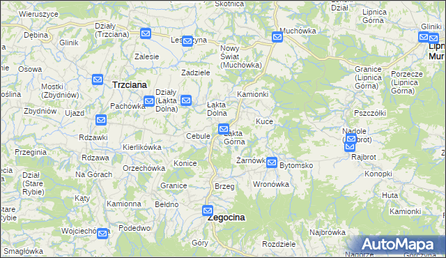 mapa Łąkta Górna, Łąkta Górna na mapie Targeo