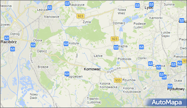 mapa Łańce, Łańce na mapie Targeo