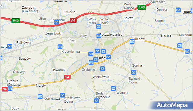 mapa Łańcut, Łańcut na mapie Targeo