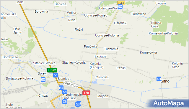 mapa Łapiguz, Łapiguz na mapie Targeo
