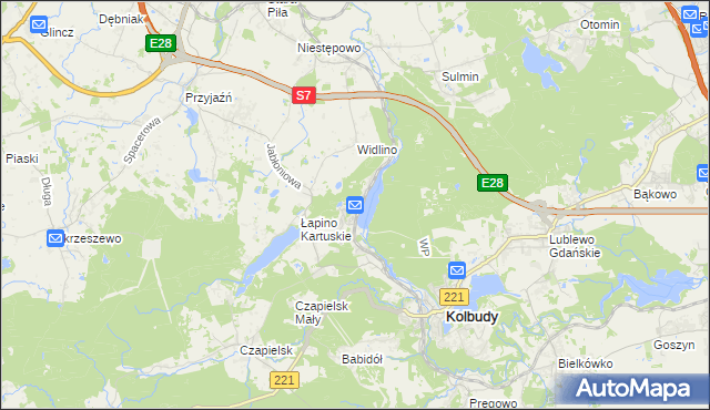 mapa Łapino, Łapino na mapie Targeo
