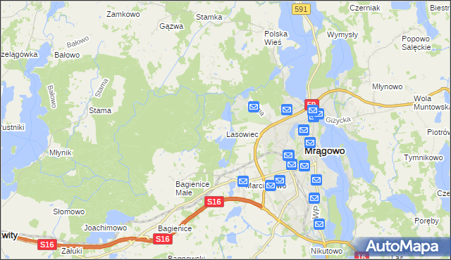 mapa Lasowiec, Lasowiec na mapie Targeo