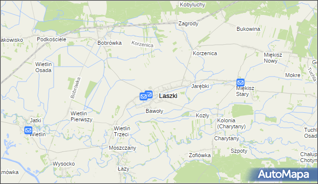 mapa Laszki powiat jarosławski, Laszki powiat jarosławski na mapie Targeo