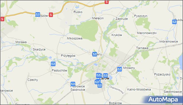 mapa Łażany, Łażany na mapie Targeo