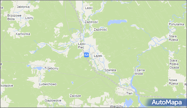 mapa Łążek gmina Osie, Łążek gmina Osie na mapie Targeo