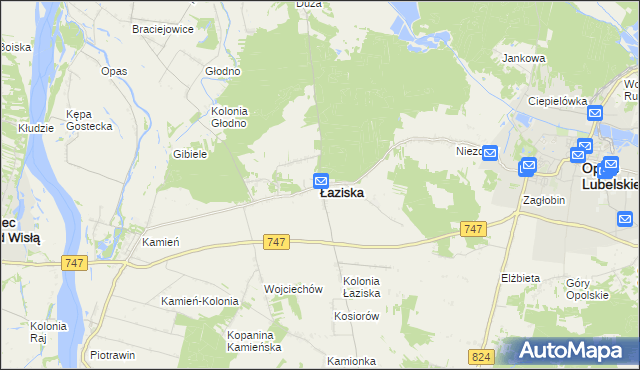 mapa Łaziska powiat opolski, Łaziska powiat opolski na mapie Targeo