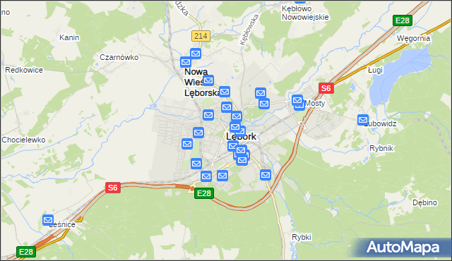 mapa Lębork, Lębork na mapie Targeo