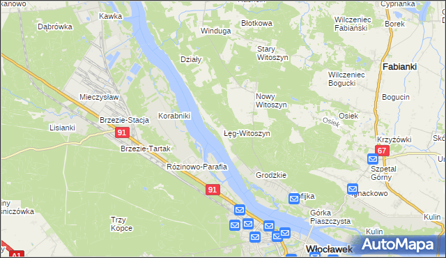 mapa Łęg-Witoszyn, Łęg-Witoszyn na mapie Targeo
