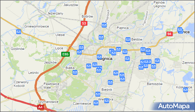 mapa Legnicy, Legnica na mapie Targeo