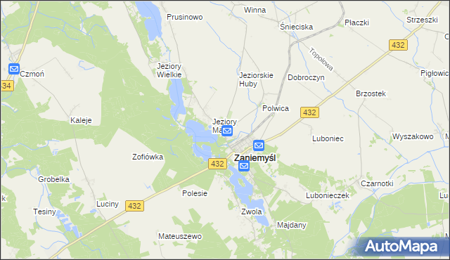 mapa Łękno, Łękno na mapie Targeo