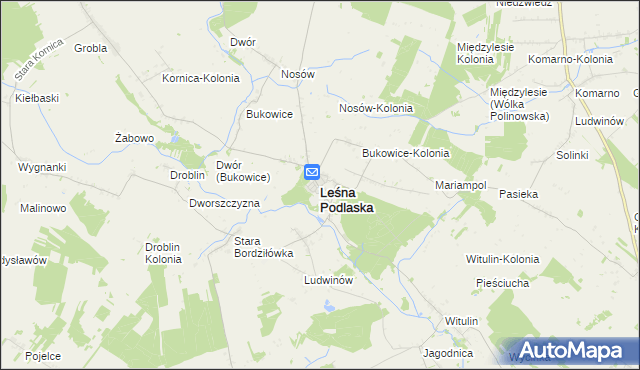 mapa Leśna Podlaska, Leśna Podlaska na mapie Targeo