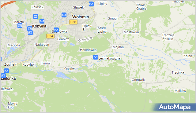 mapa Leśniakowizna, Leśniakowizna na mapie Targeo