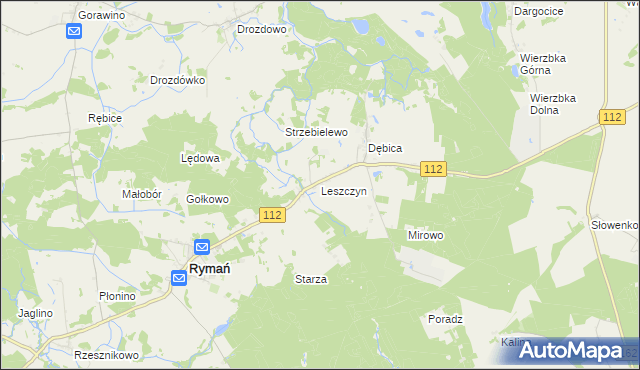 mapa Leszczyn, Leszczyn na mapie Targeo