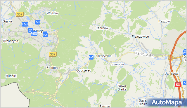 mapa Leszczyniec, Leszczyniec na mapie Targeo