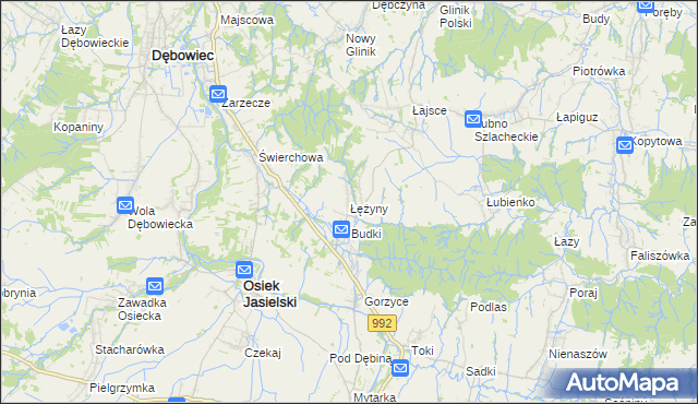 mapa Łężyny, Łężyny na mapie Targeo