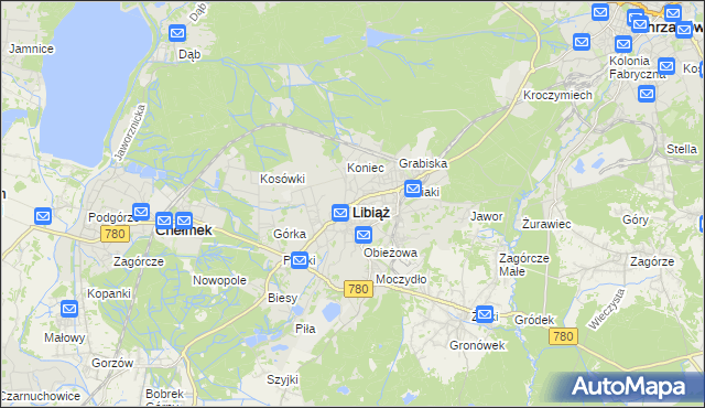 mapa Libiąż, Libiąż na mapie Targeo