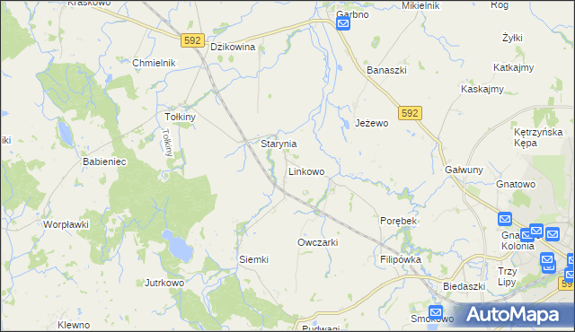 mapa Linkowo gmina Kętrzyn, Linkowo gmina Kętrzyn na mapie Targeo