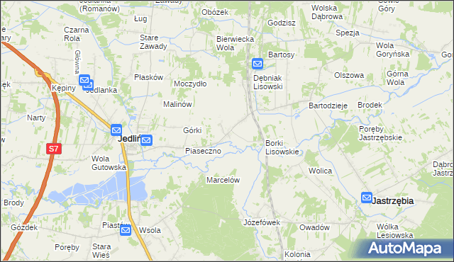 mapa Lisów gmina Jedlińsk, Lisów gmina Jedlińsk na mapie Targeo