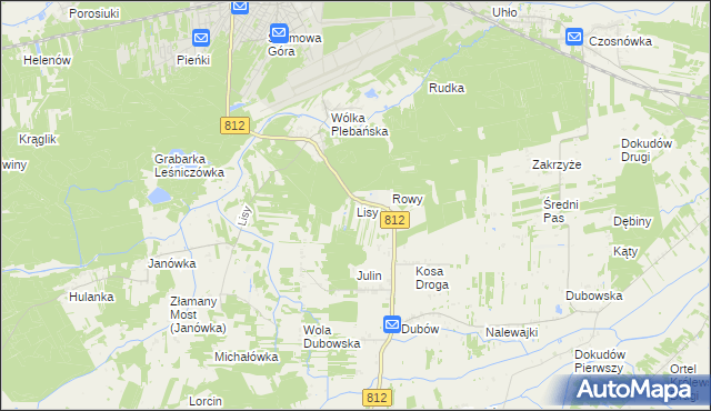 mapa Lisy gmina Biała Podlaska, Lisy gmina Biała Podlaska na mapie Targeo