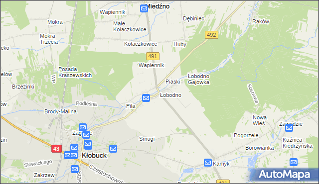 mapa Łobodno, Łobodno na mapie Targeo