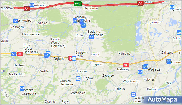 mapa Łopoń, Łopoń na mapie Targeo