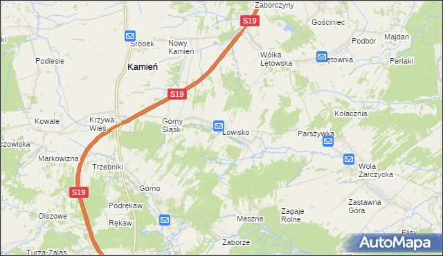 mapa Łowisko, Łowisko na mapie Targeo