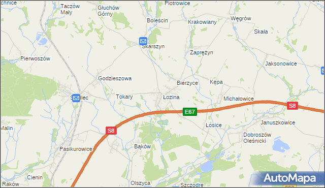 mapa Łozina, Łozina na mapie Targeo