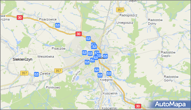 mapa Lubań, Lubań na mapie Targeo