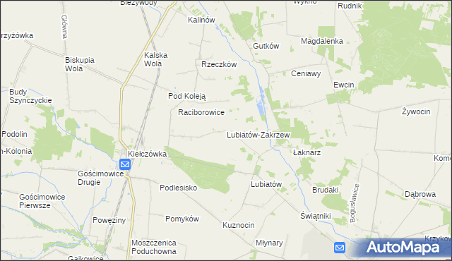 mapa Lubiatów-Zakrzew, Lubiatów-Zakrzew na mapie Targeo