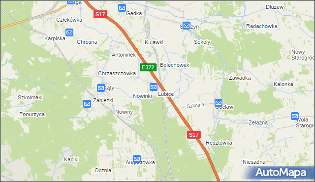 mapa Lubice, Lubice na mapie Targeo