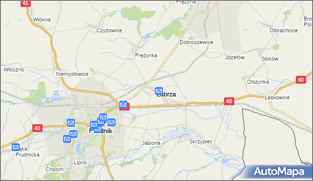 mapa Lubrza powiat prudnicki, Lubrza powiat prudnicki na mapie Targeo