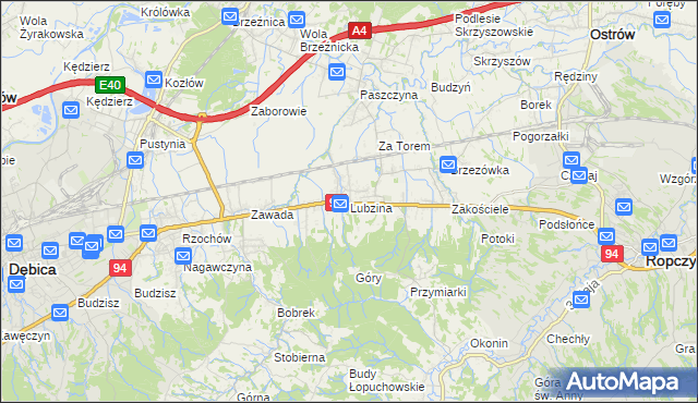 mapa Lubzina, Lubzina na mapie Targeo