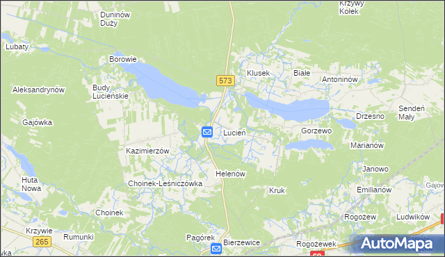 mapa Lucień, Lucień na mapie Targeo