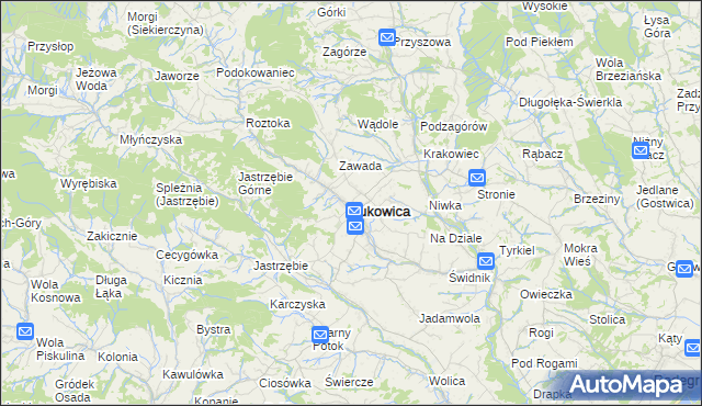 mapa Łukowica, Łukowica na mapie Targeo