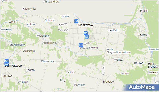 mapa Łuszczanowice, Łuszczanowice na mapie Targeo