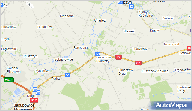 mapa Łuszczów Pierwszy, Łuszczów Pierwszy na mapie Targeo